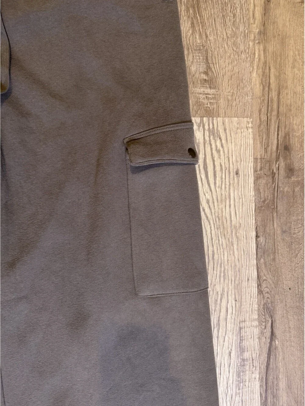 Fashion Nova Mens XL Charcoal Gray GOAT Wide Leg Cargo Sweatpants Fleece Raw Hem
